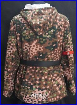 WW2 Reversible Dot44 camo Parka + Leather Belt Repro XL
