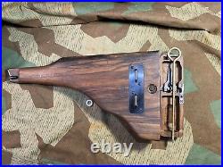 WW2 Stock wood P-08 Luger German with key and rod