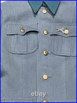 WW2-Style Military Officer Gabardine Jacket Teal Collar Universal Studios Tag