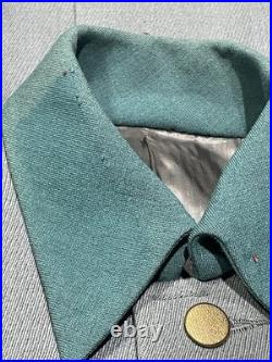 WW2-Style Military Officer Gabardine Jacket Teal Collar Universal Studios Tag