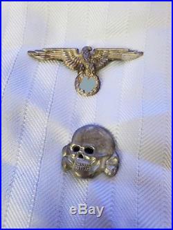 WW2 german elite hat pins set. Removed from original officers hat