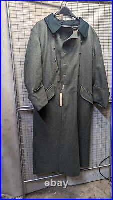 WW2 or Post German Military Grey Green Wool Greatcoat Army Trench Coat