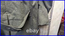 WW2 or Post German Military Grey Green Wool Greatcoat Army Trench Coat