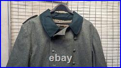 WW2 or Post German Military Grey Green Wool Greatcoat Army Trench Coat