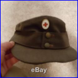 WWII Austrian or German Red Cross Wool Field Cap
