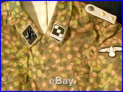 WWII GERMAN 5 COLOR DOT 44 TUNIC SIZE 46 XL WITH INSIGNIA WW2 GERMAN MILITARIA