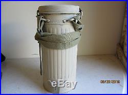 WWII GERMAN GAS MASK CANISTER WITH STRAP MEDITERRANEAN CAMO REPLICA