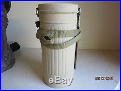 WWII GERMAN GAS MASK CANISTER WITH STRAP MEDITERRANEAN CAMO REPLICA