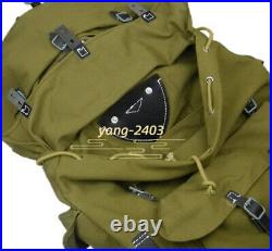 WWII GERMAN Heer Rucksack Mountain Trooper Canvas Backpack With Leather Strap