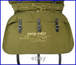 WWII GERMAN Heer Rucksack Mountain Trooper Canvas Backpack With Leather Strap