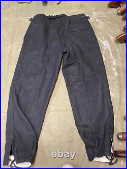 WWII GERMAN M1943 M43 PANZER COMBAT TROUSERS WithSUSPEND- SIZE XLARGE 38 WAIST