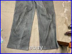 WWII GERMAN M1943 M43 WOOL COMBAT FIELD TROUSERS WithSUSPEND- SIZE MEDIUM 34 WAIST