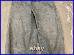 WWII GERMAN M1943 M43 WOOL COMBAT FIELD TROUSERS WithSUSPEND- SIZE MEDIUM 34 WAIST
