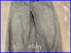 WWII GERMAN M1943 M43 WOOL COMBAT FIELD TROUSERS WithSUSPEND- SIZE MEDIUM 34 WAIST