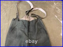 WWII GERMAN M1943 M43 WOOL COMBAT FIELD TROUSERS WithSUSPEND- SIZE MEDIUM 34 WAIST