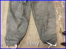 WWII GERMAN M1943 M43 WOOL COMBAT FIELD TROUSERS WithSUSPEND- SIZE MEDIUM 34 WAIST