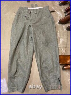 WWII GERMAN M1943 M43 WOOL COMBAT FIELD TROUSERS WithSUSPEND- SIZE SMALL 32 WAIST
