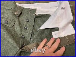 WWII GERMAN M1943 M43 WOOL COMBAT FIELD TROUSERS WithSUSPEND- SIZE SMALL 32 WAIST