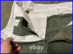 WWII GERMAN M1943 M43 WOOL COMBAT FIELD TROUSERS WithSUSPEND- SIZE SMALL 32 WAIST