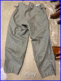 WWII GERMAN M1943 M43 WOOL COMBAT FIELD TROUSERS WithSUSPEND- SIZE SMALL 32 WAIST
