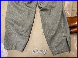 WWII GERMAN M1943 M43 WOOL COMBAT FIELD TROUSERS WithSUSPEND- SIZE SMALL 32 WAIST
