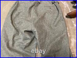 WWII GERMAN M1943 M43 WOOL COMBAT FIELD TROUSERS WithSUSPEND- SIZE SMALL 32 WAIST