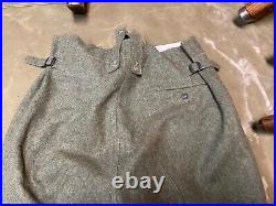 WWII GERMAN M1943 M43 WOOL COMBAT FIELD TROUSERS WithSUSPEND- SIZE SMALL 32 WAIST
