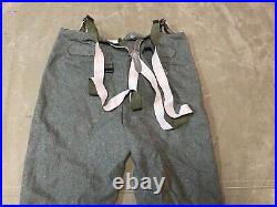 WWII GERMAN M1943 M43 WOOL COMBAT FIELD TROUSERS WithSUSPEND- SIZE XLARGE 38 WAIST