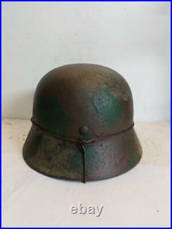 WWII GERMAN M35 Normandy HELMET With Hand Aged Paint Work and Liner