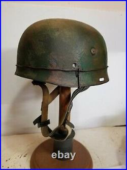 WWII GERMAN M37 Paratrooper HELMET WithHand Aged Paint Work and Liner