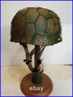 WWII GERMAN M37 Winter Paratrooper HELMET WithHand Aged Paint Work and Liner