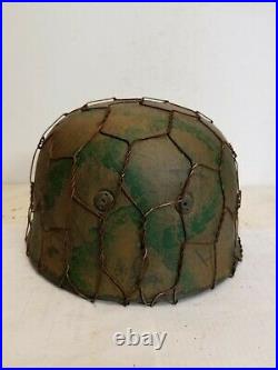 WWII GERMAN M37 Winter Paratrooper HELMET WithHand Aged Paint Work and Liner