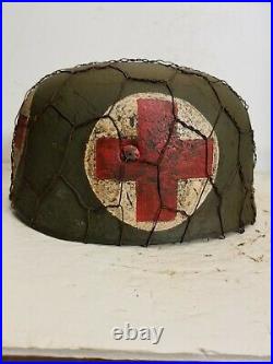 WWII GERMAN M38 Medic Paratrooper HELMET WithHand Aged Paint Work and Liner