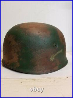 WWII GERMAN M38 Paratrooper HELMET WithHand Aged Paint Work and Liner