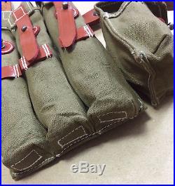 WWII GERMAN MP40 MAGAZINE POUCH SET OLIVE GREEN (Repro)