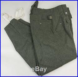 WWII GERMAN UNIFORM PANTS REPRODUCTION M43 WOOL TROUSERS SIZE 34-36 WAIST NEW