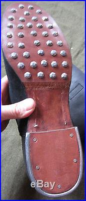 WWII GERMAN WAFFEN HEER M1939 INFANTRY BLACK LEATHER JACKBOOTS- SIZE 11