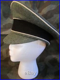 WWII GERMAN WAFFEN INFANTRY ENLISTED NCO CRUSHER CAP-EARLY WAR WOOL VISOR 57