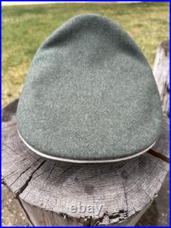 WWII GERMAN WAFFEN LEATHER VISOR Crusher Wool Cap Hat Uniform Ww2 Janke Ww2