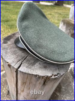 WWII GERMAN WAFFEN LEATHER VISOR Crusher Wool Cap Hat Uniform Ww2 Janke Ww2