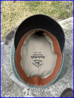 WWII GERMAN WAFFEN LEATHER VISOR Crusher Wool Cap Hat Uniform Ww2 Janke Ww2
