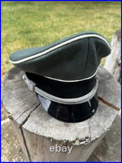 WWII GERMAN WAFFEN Visor Cap Hat Uniform Ww2 Janke EREL Berlin Exc WWII GERMAN WAFFEN Visor Cap Hat Uniform Ww2 Janke EREL Berlin Exc