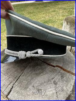 WWII GERMAN WAFFEN Visor Cap Hat Uniform Ww2 Janke EREL Berlin Exc