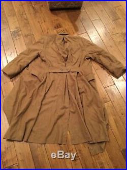 WWII German Afrikamantel Afrika Korps Brown Wool Greatcoat, Repro, Sz 42/44