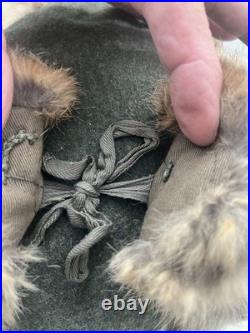 WWII German Army 1942 Dated Authentic Fur Cap Marker Marked