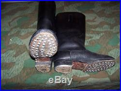 WWII German Army Marching Size 11 JACKBOOTS black leather ATF lowboots hobnailed