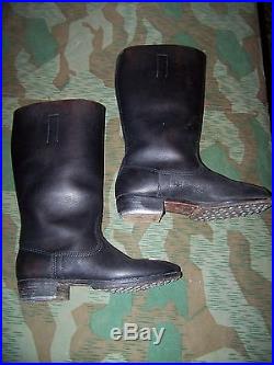 WWII German Army Marching Size 11 JACKBOOTS black leather ATF lowboots hobnailed
