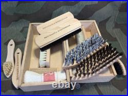 WWII German Army Putzzeug Shoe Brush Set Wehrmacht u. Arbeitsdienst Wood Box Kit