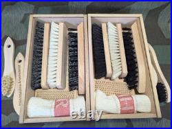 WWII German Army Putzzeug Shoe Brush Set Wehrmacht u. Arbeitsdienst Wood Box Kit