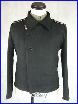 WWII German Elite Black Wool Panzer Wrap Tunic Jacket